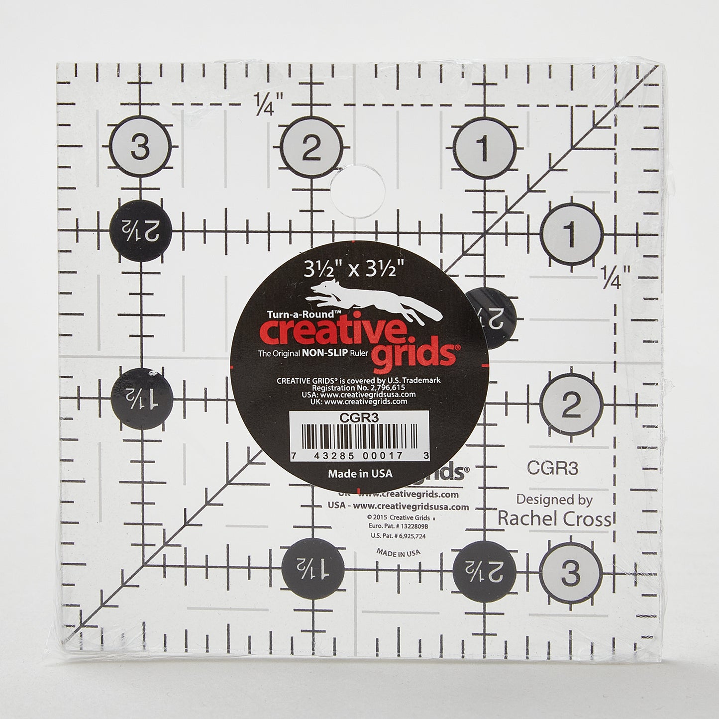 Creative Grids Quilting Ruler - 3 1/2" Square Alternative View #1