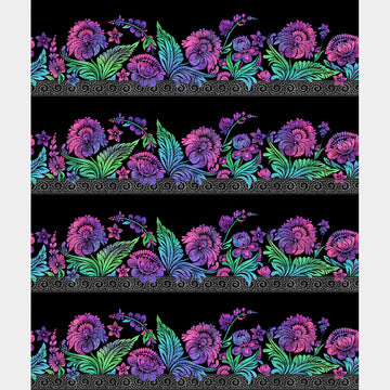 Vivid - Floral Border Jewel Yardage Alternative View #1