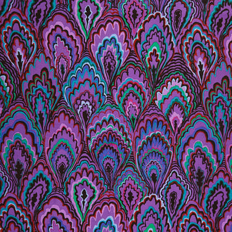 Kaffe Fassett Collective - February 2025 Warm Colorway Marble Scallops Purple Yardage