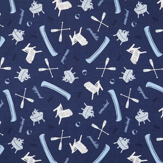 Lake Retreat - Lakeside Toss Navy Yardage