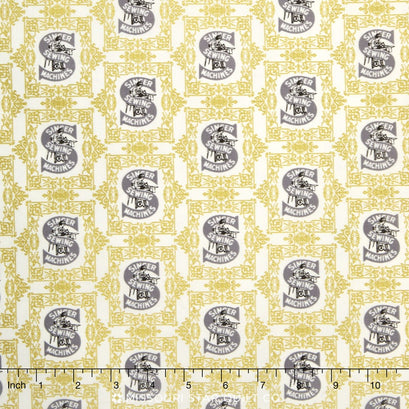 Sewing with Singer - Logos Grey Metallic Yardage