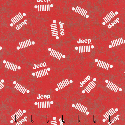 Jeep in the Wild - Jeep Logo Red Yardage