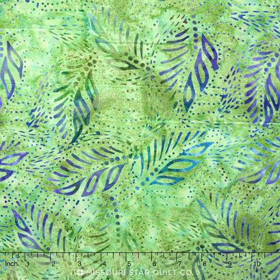 Tonga Batiks - Jamboree Woven Leaves Pond Yardage