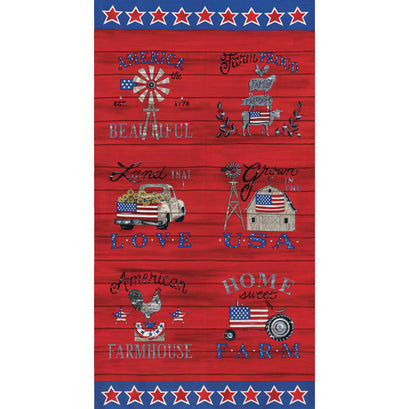Land That I Love - Farm Patriotic Red Panel