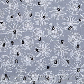 Halloween Parade - Cobwebs Gray Yardage