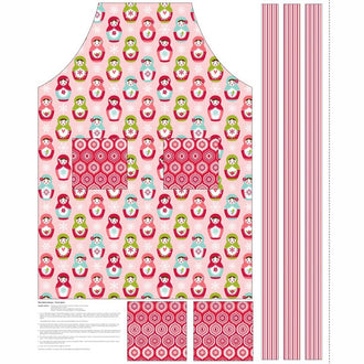 Merry Matryoshka - Red Apron Panel