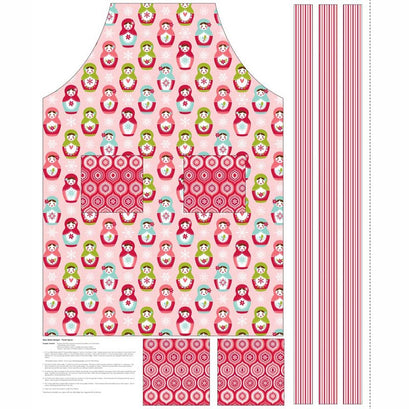 Merry Matryoshka - Red Apron Panel