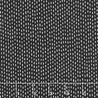 Black & White - Tiny Stitches Black Yardage