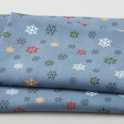 Gardening Snowmen - Snowflakes Blue 2 Yard Cut
