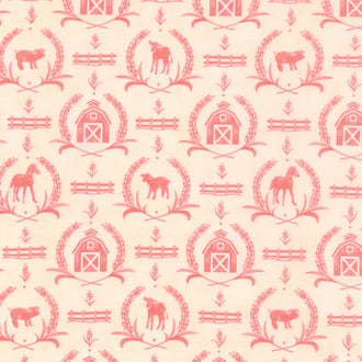 Willow's Farm - Farm Yard Damask Blush Yardage