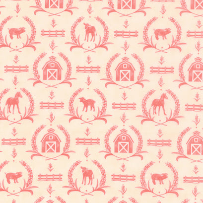 Willow's Farm - Farm Yard Damask Blush Yardage