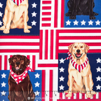 Dogs - Patriotic Labradors USA Yardage
