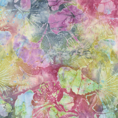 Tonga Batiks - Orchid Ginko Leaf Jewel Yardage