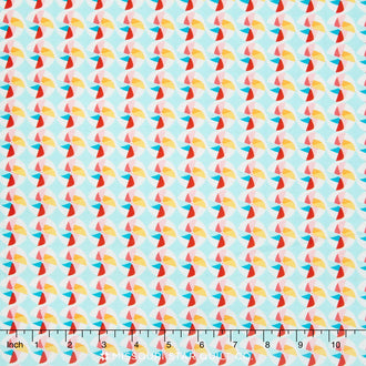 Girl Crazy - Pinwheels Blue Yardage