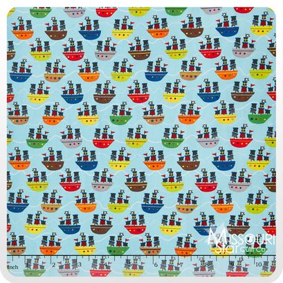 Treasure Map - Boats Blue Yardage