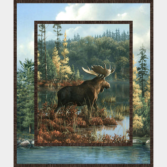Naturescapes - Northwood Moose Green Multi Panel