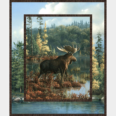 Naturescapes - Northwood Moose Green Multi Panel