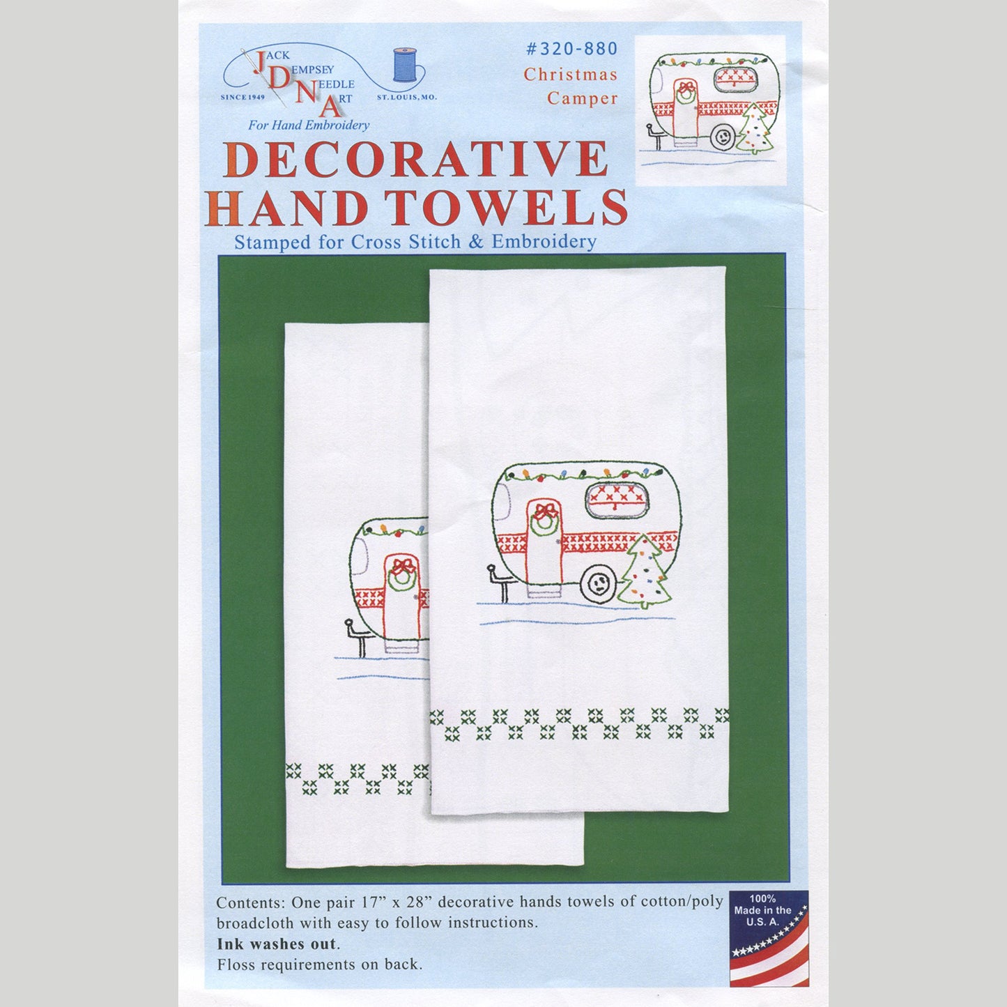 Christmas Camper Embroidery Hand Towel Set Alternative View #4