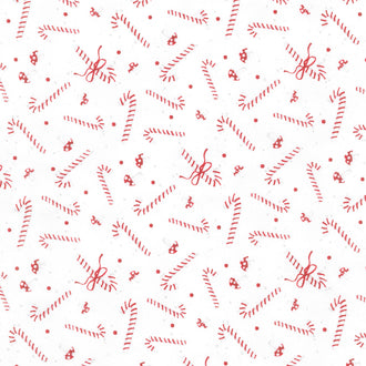 Our Gnome To Yours - Candy Canes and Mushrooms White Yardage