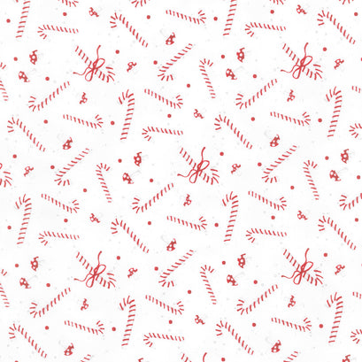 Our Gnome To Yours - Candy Canes and Mushrooms White Yardage