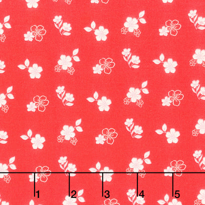 Feed My Soul - Tossed Floral Red Yardage