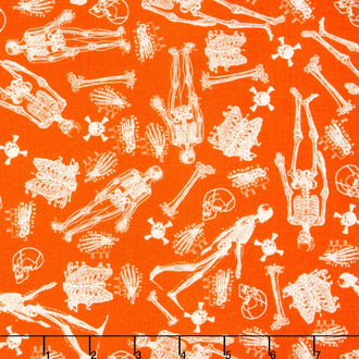 Eek Boo Shriek - Shriek Skeleton Orange Yardage
