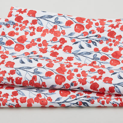 Pop of Red Favorites - Floral White 2 Yard Cut