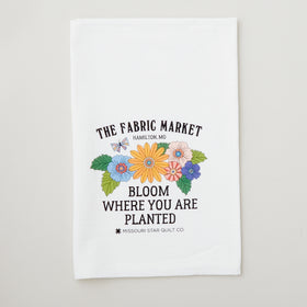 Missouri Star Bloom Where You Are Planted White Flour Sack Tea Towel Primary Image
