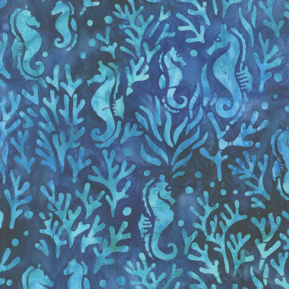 Artisan Batiks - Totally Tropical Seahorse Ocean Yardage