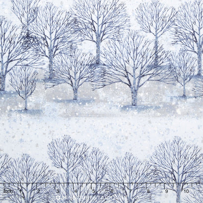 Sound of the Woods 2 - Trees Snow Metallic Yardage