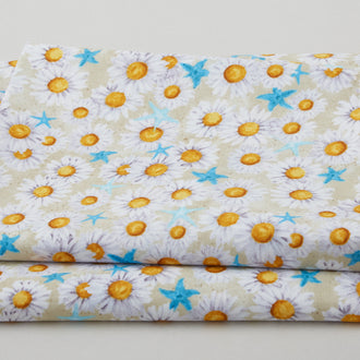 Beach Bound - Daisy Allover Beige 2 Yard Cut