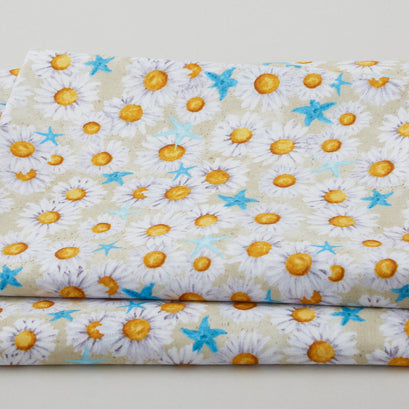 Beach Bound - Daisy Allover Beige 2 Yard Cut