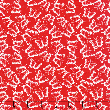 Garden Redwork - Packed Butterflies Red Yardage Primary Image