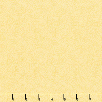 Willoughby - Floral Outline Yellow Yardage