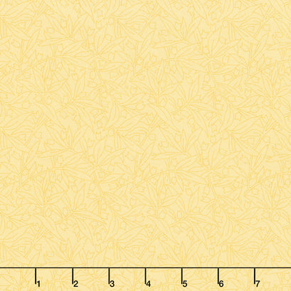 Willoughby - Floral Outline Yellow Yardage