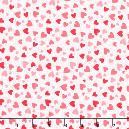 Playtime Flannel - Hearts Red Yardage Primary Image