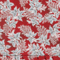 Holiday Flourish 11 - Silver Branches Scarlet Metallic Yardage