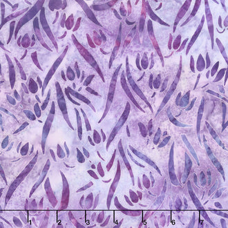 Artisan Batiks - Anemone Leaves Lilac Yardage