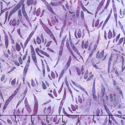 Artisan Batiks - Anemone Leaves Lilac Yardage