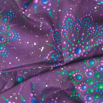 On Dragonfly Wings - Beaded Medallion Dark Purple Yardage Alternative View #1