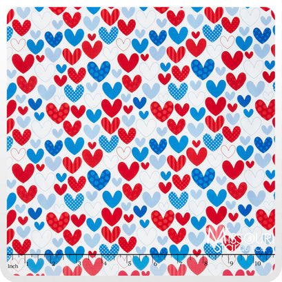 Star Spangled - Stripes Hearts Multi Yardage