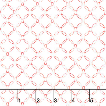 Garden Redwork - Geo Dotted Circle White Yardage Primary Image