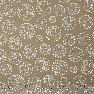 Blueberry Park - Neutral Mushroom Dotty Sunflowers Yardage