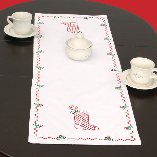 Stocking Embroidery Table Runner Kit Primary Image