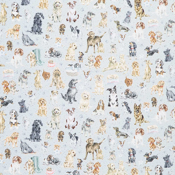 Whiskers & Paws - Dogs Directional Grey Yardage Primary Image