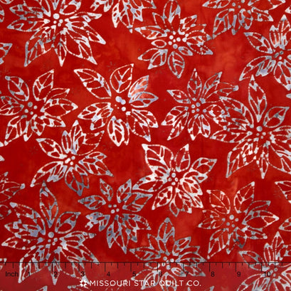 Artisan Batiks - Noel 4 Poinsettia Silver Metallic Yardage