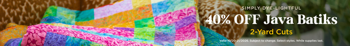 Java Batiks 2 Yard Cuts 40% Off