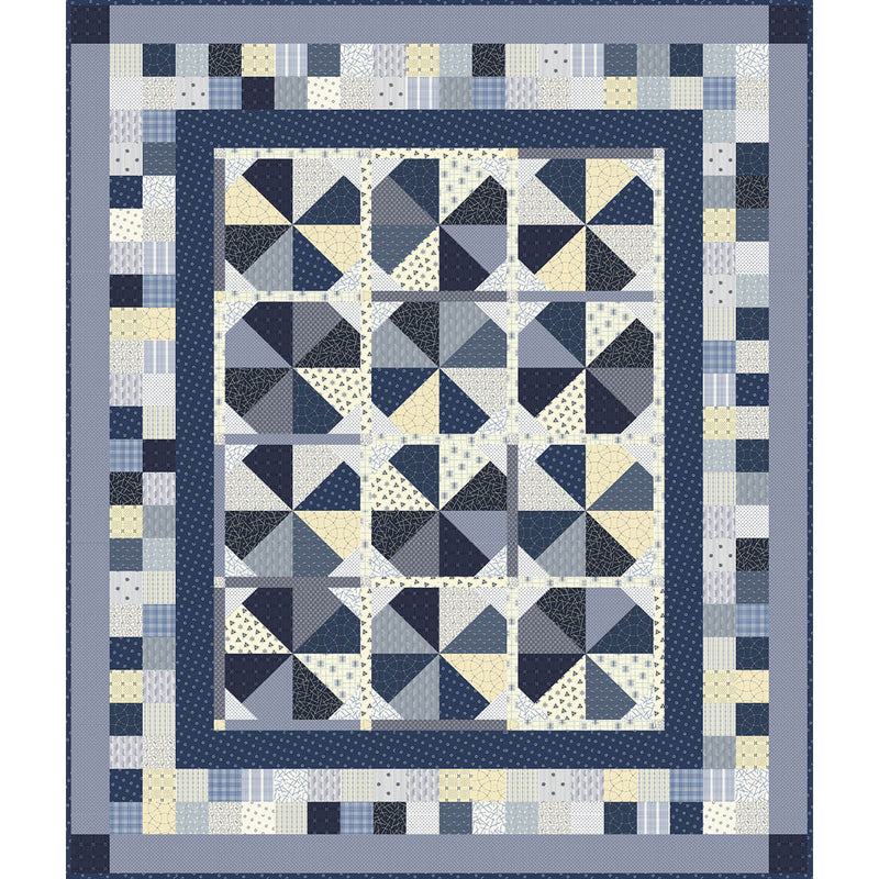 Indigo Wheels Free Quilt Pattern by Chloe Anderson & Colleen Reale