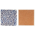 Indigo Patterns Coaster - Fiddleheads