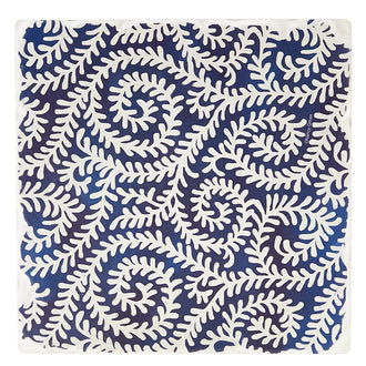 Indigo Patterns Coaster - Fiddleheads